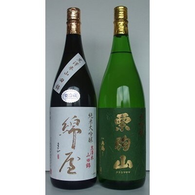【宮城・美しい栗原の自慢酒】栗駒山大吟醸・綿屋純米大吟醸黒澤米山田錦1.8×2本