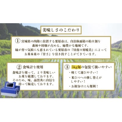 【令和6年産】宮城栗原産 ササニシキ 白米5kg (5kg×1袋)