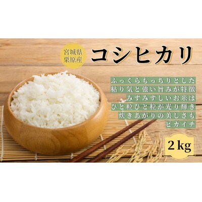 【令和6年産】宮城栗原産 コシヒカリ 白米2kg (2kg×1袋)
