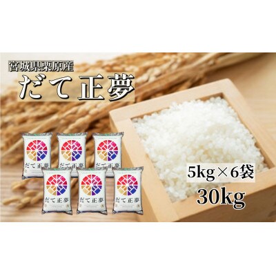 【令和6年産】宮城栗原産 だて正夢 白米30kg (5kg×6袋)