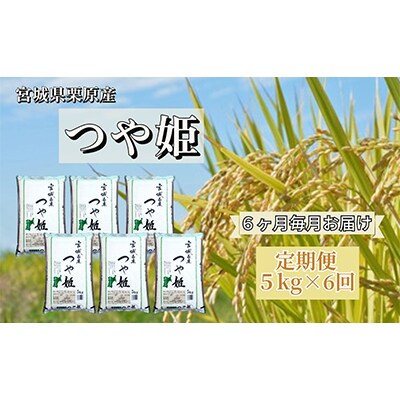【毎月定期便】宮城県栗原産 つや姫 白米 5kg 全6回