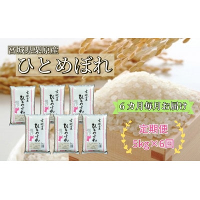 【毎月定期便】ひとめぼれ白米5kg 宮城県栗原産全6回