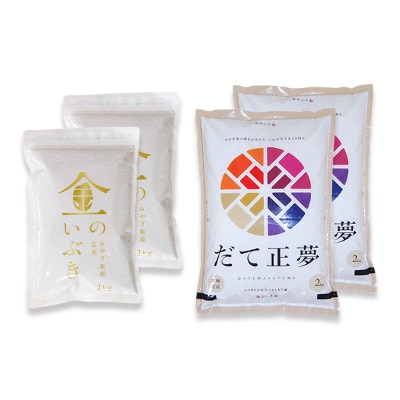 【令和2年産】金のいぶき だて正夢 2品目 オリジナルセット (合計6kg)