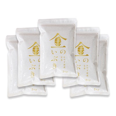 【毎月定期便】金のいぶき 玄米 5kg(1kg×5袋)全12回