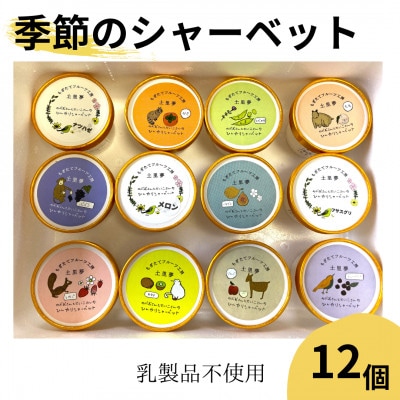 【乳製品不使用】土里夢季節のおすすめシャーベット　12個セット