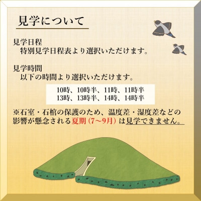 【専属ガイド付】藤ノ木古墳を限定見学　斑鳩の里満喫セット(4名様用)