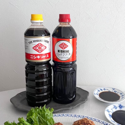 醤油屋のこだわりソース!とんかつソース1L・ニシキソース(ウスター)1L　各3本　計6本セット