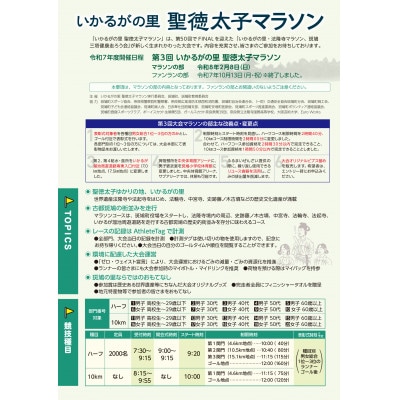いかるがの里　聖徳太子マラソンサポートランナー参加券