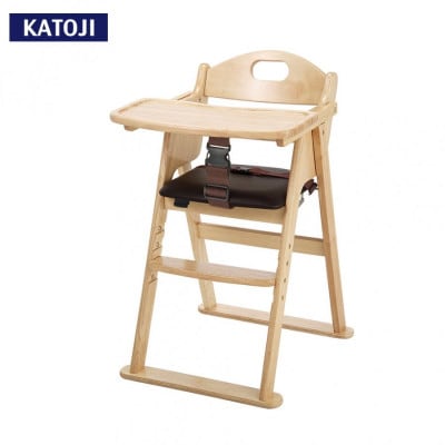 カトージ 木製ワイドハイチェアステップ切り替え(ナチュラル)