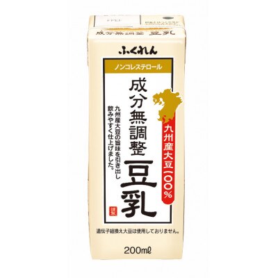 【毎月定期便】九州産大豆 成分無調整豆乳 200ml×24本入り 全3回