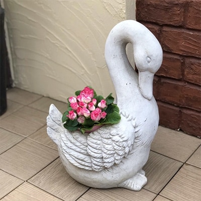 アンティーク調アヒルの鉢植え