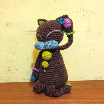 atelier mike-tomo オリジナル招き猫「招きmike」ブラウンちゃん
