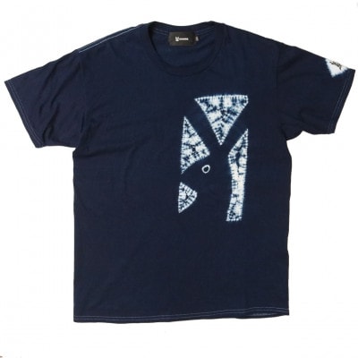 伝統工芸「甘木絞り」絞り染めTシャツ《ラビット》サイズ:1　綿100%　藍染め