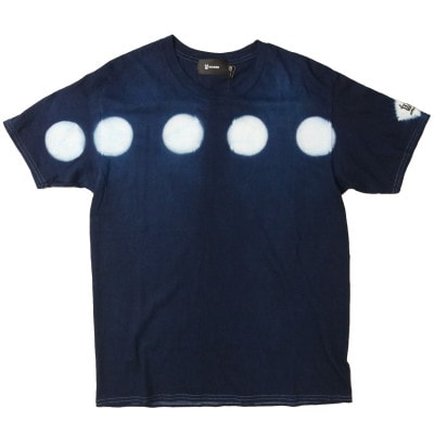伝統工芸「甘木絞り」絞り染めTシャツ《水玉》サイズ:1　綿100%　藍染め