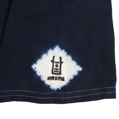 伝統工芸「甘木絞り」絞り染めTシャツ《水玉》サイズ:1　綿100%　藍染め