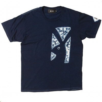 伝統工芸「甘木絞り」絞り染めTシャツ《ラビット》サイズ:2　綿100%　藍染め
