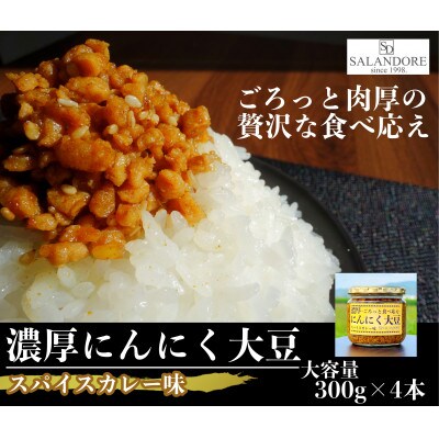 濃厚にんにく大豆_スパイスカレー味_300g×4本セット