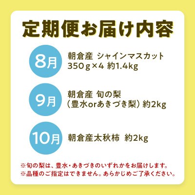 【発送月固定定期便】旬の果物3か月定期便(朝倉市)全3回