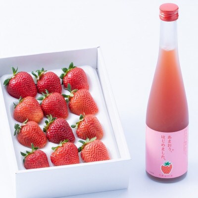 【ギフト】あまおうはじめました。(あまおう12-15粒&あまおう梅酒)(朝倉市)