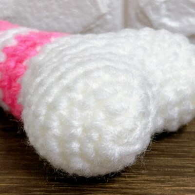 大型わんちゃん用 BIG骨型 おもちゃ アクリル毛糸製 歯みがき キュッキュ　 ピンク