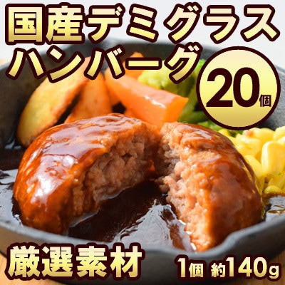 【国産】デミグラスハンバーグ　約140g×20個入り　
