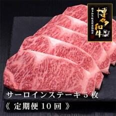 2023年5月発送開始『定期便』A5等級博多和牛サーロインステーキ200g×5枚全10回