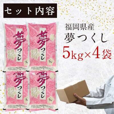 福岡の人気銘柄!!福岡県産夢つくし5kg×4袋(合計20kg)(朝倉市)