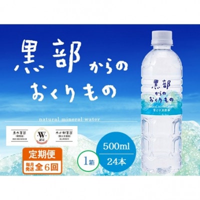 【毎月定期便】黒部からのおくりもの 500ml×24本 1ケース 雪解け天然水全6回