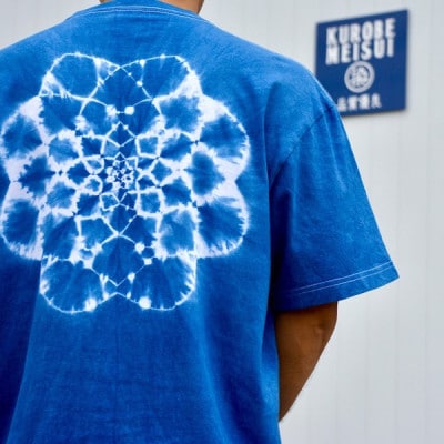 黒部の名水染め  藍染めタイダイTシャツ6  ASCENSION Mサイズ
