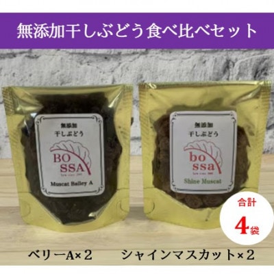 【数量限定】無添加干しぶどう2種セット(シャインマスカット&ベーリーA各2袋　計4袋)国産