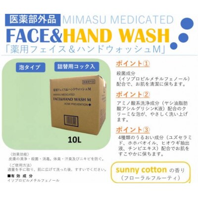 薬用フェイス&ハンドウォッシュM　10L【沖縄・離島配送可能】