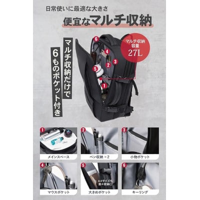 最大45L拡張機能 / 大容量ビジネスリュック[BEMOVITA]