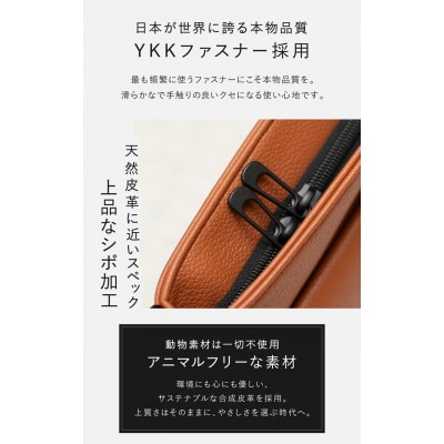 機能性と上質を極めた / レザーライク サコッシュ [ブラウン]