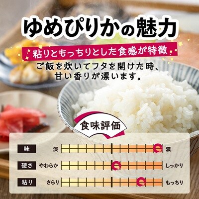 【毎月定期便】特別栽培米 北海道産 ゆめぴりか 5kg(5キロ×1) 精米 美味しいお米全6回