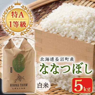 【毎月定期便】【特A・1等級】北海道産ななつぼし 白米5kg 北海道長沼町産全3回