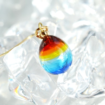 【Soukore】ガラスアクセサリー Rainbowピアス
