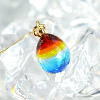 【Soukore】ガラスアクセサリー Rainbowイヤリング