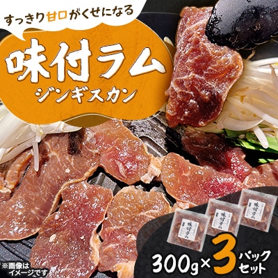 【北海道長沼町】味付ラムジンギスカン　300g×3パックセット