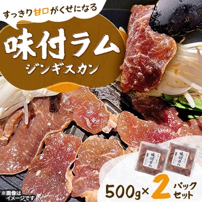 【北海道長沼町】味付ラムジンギスカン　500g×2パックセット