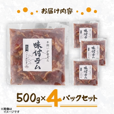 【北海道長沼町】味付ラムジンギスカン　500g×4パックセット