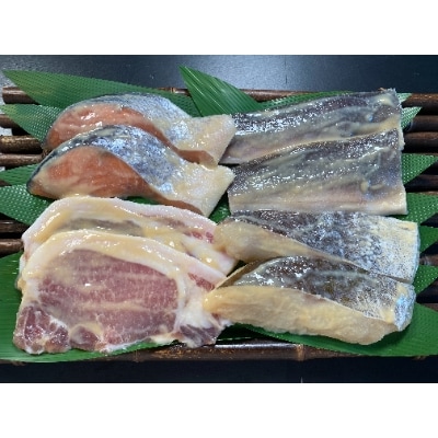 【2023年2月下旬発送】北海道熟成漬魚・漬肉セット(秋鮭・真だら・真ほっけ・知床豚)