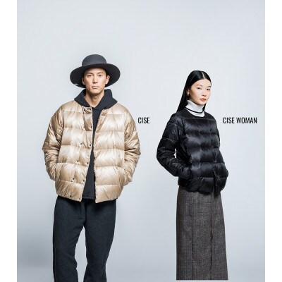 北海道ダウン:RETAR NUY/CISE 26 カーディガン 男女兼用　ベージュ/XLサイズ