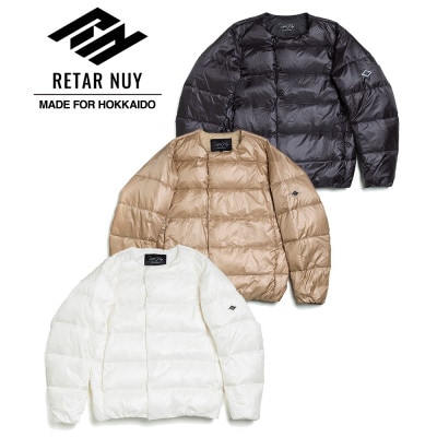 北海道ダウン:RETAR NUY/CISE 25 カーディガン 男女兼用 ベージュ/XLサイズ