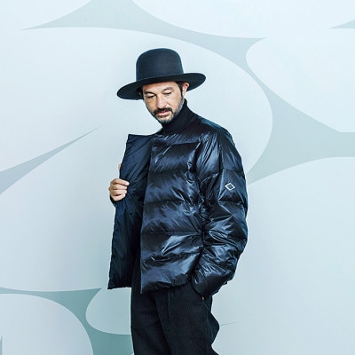 北海道ダウン:RETAR NUY/CISE 25 カーディガン 男女兼用　ブラック/Lサイズ