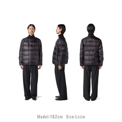 北海道ダウン:RETAR NUY/CISE 26 カーディガン 男女兼用　ブラック/Lサイズ