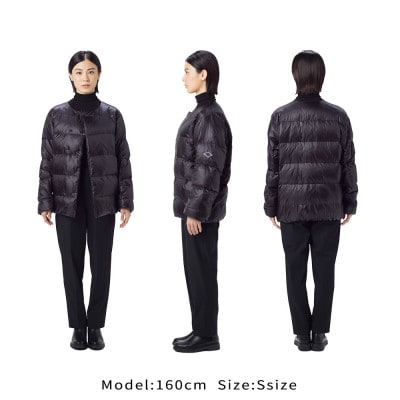 北海道ダウン:RETAR NUY/CISE 25 カーディガン 男女兼用　ブラック/XLサイズ