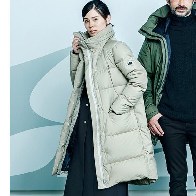 北海道ダウン:RETAR NUY/レタールヌイ ダウンロングコート　女性サイズ　グレージュ/L