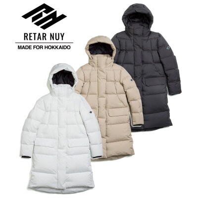 北海道ダウン:RETAR NUY/レタールヌイ ダウンロングコート　女性サイズ　グレージュ/L