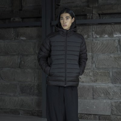 北海道ダウン:RETAR NUY/RIMSE 25 カーディガン 男女兼用 ブラック/Sサイズ