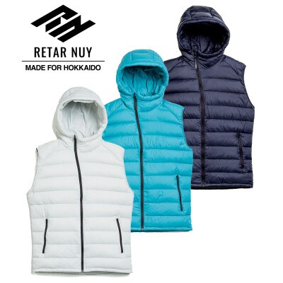 北海道ダウン:RETAR NUY/レタールヌイ ダウンベスト24　男女兼用　ライトグレー/M